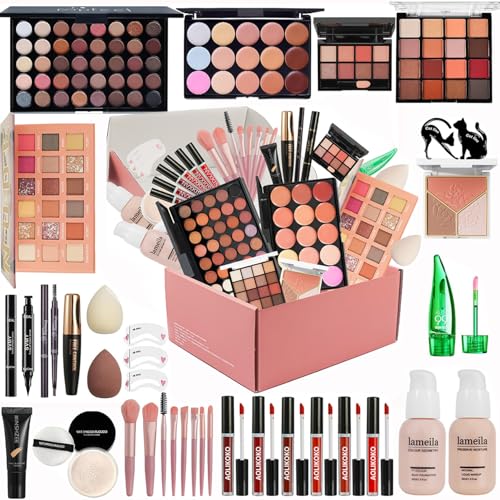 All-in-One Makeup Kit - 40 Colors Eyeshadow, Foundation & Brushes
