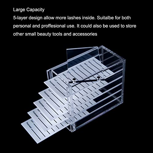 5-Layer Lash Extension Storage Organizer with Magnetic Cover