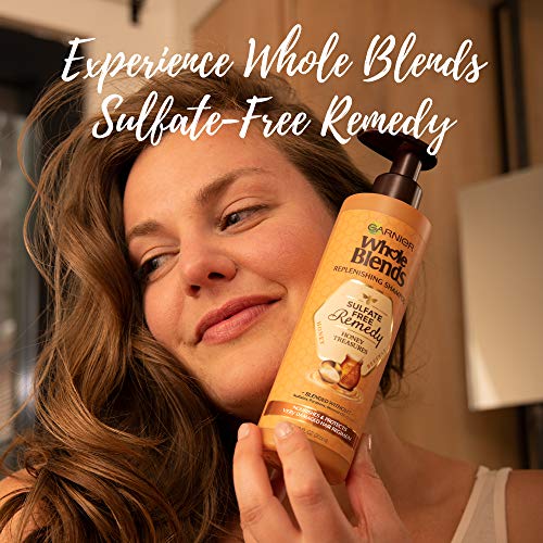 Garnier Whole Blends Sulfate Free Remedy Honey Treasures Replenishing Shampoo for Very Damaged Hair,12 Fl Oz (355ml) (Packaging May Vary) - 1 Count