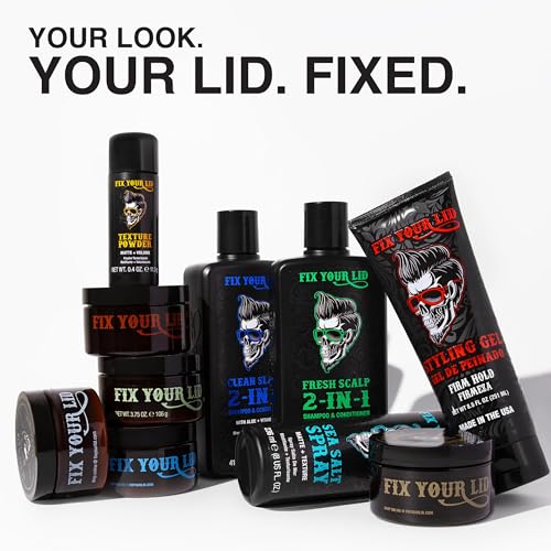 Fix Your Lid Hair Styling Fiber for Men - High Hold, Low Shine, 3.5oz