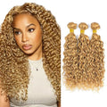 #27 Honey Blonde Water Wave Hair Bundles 3 Pack 150g