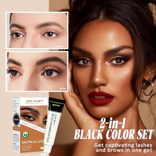 Lash Color Kit - Black Eyelash & Eyebrow Tint, 2-Week Lasting