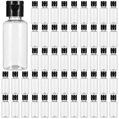 Lnrueg 200 PCS 1OZ Travel Bottles with Flip Cap - 30 ml Clear Plastic Travel Size Containers, Portable Leak Proof Squeeze Bottles Refillable Empty Cosmetic Containers for Liquid Shampoo Lotion, Black