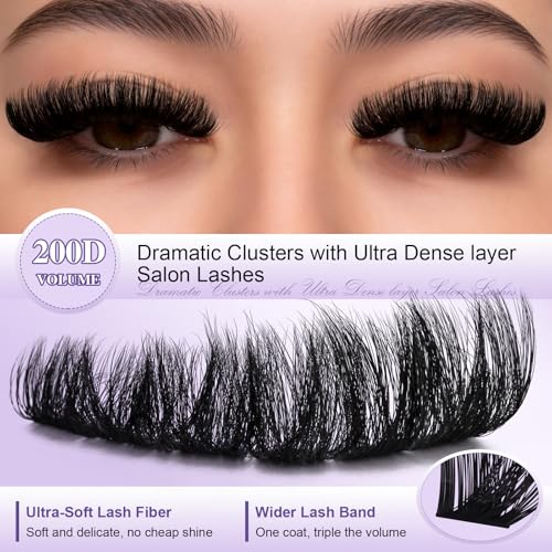 B&Q Fluffy Lash Clusters 10-18mm D Curl Extensions