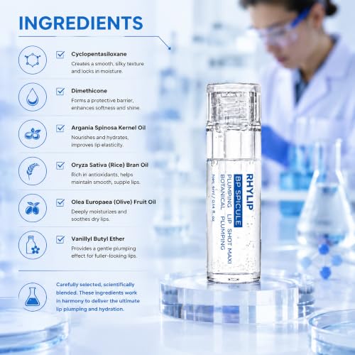 Clear Lip Plumper Serum - Non-Sticky High Shine Gloss for Fuller Lips