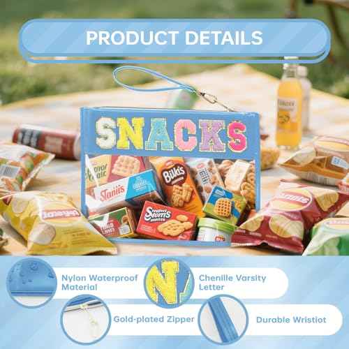 Snack Bags Clear Pouch Travel Makeup Bag Chenille Letter Bags for Zipper Pouch Clear Cosmetic Bag Clearly Tote Bag Makeup Travel Bags for Women