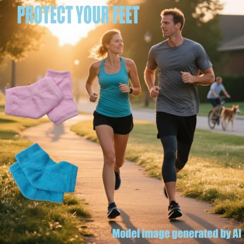 Castor Oil Pack Wrap Heel Socks for Plantar Fasciitis & Cracked Heels - 2 Pairs