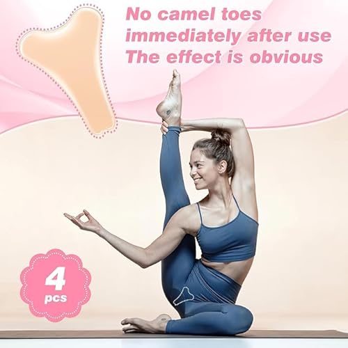 4 Packs C-amel Toe Concealer for Women,Silicone Anti C-amel Toe Guard,Reusable Invisible Self-Adhesive Silicone C-amel Toe Pads for Women,C-amel Toe Cover for Leggings Swimsuits All