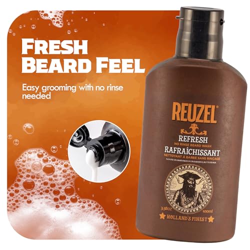 Reuzel Refresh No Rinse Beard Wash, Mens Beard Wash, 200 ml