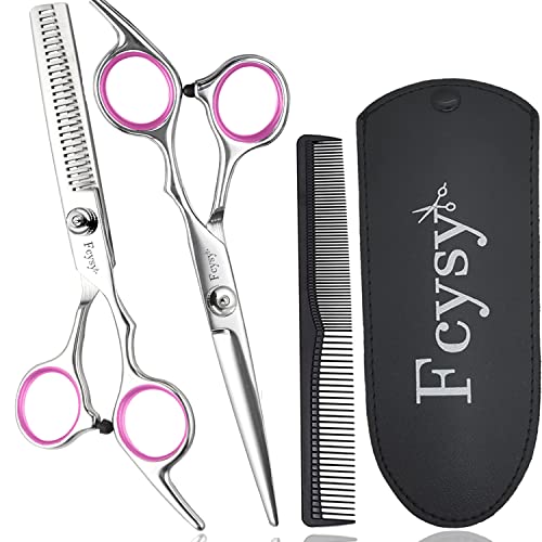 Hair Scissors Blending Shears Set, Fcysy Hair Cutting Scissors Kit Barber Scissors Thinning Shears, Hair Cut Set Professional Salon Haircutting Tools Hairdresser Scissors of Hairdressing Accessories