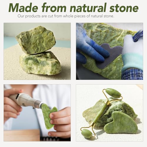 Jade Roller & Gua Sha Set - Reduce Puffiness & Wrinkles