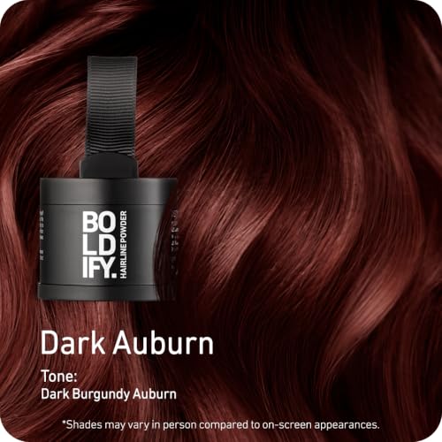 Boldify Hairline Powder, Root Touch Up Hair Color Dark Auburn 4g
