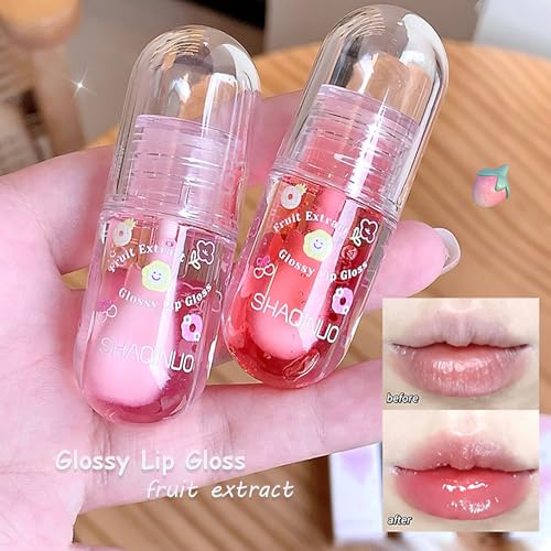 4 Pcs Fruit Flavored Lip Gloss Oil Set – Hydrating Jelly
