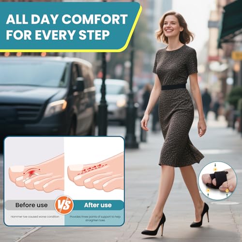 Hammer Toe Straightener & Splint Wraps - 4Pcs Adjustable Support