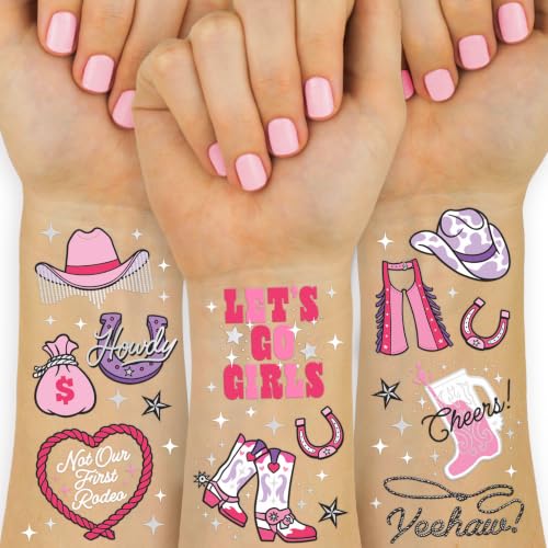 Rodeo Birthday Party Temporary Tattoos - 46 Silver Designs