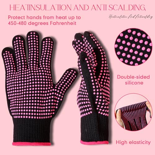 Riyiper Heat Resistant Gloves for Heat Press, Sublimation, Hair Styling (3 Pairs)