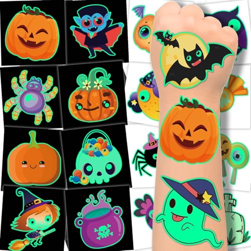 Winthrop 240 Pcs Glow in Dark Halloween Temporary Tattoos