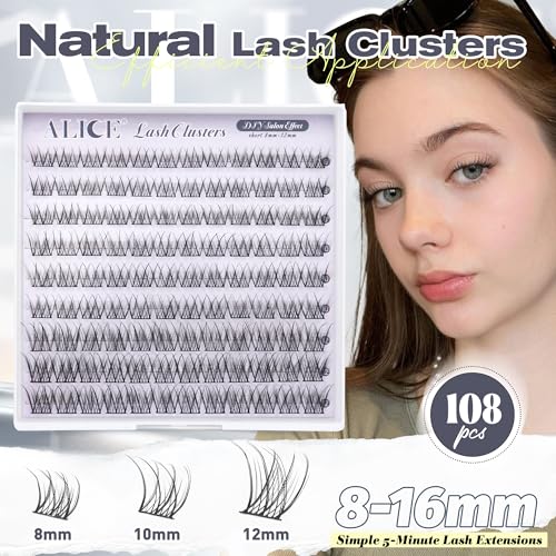 ALICE Natural Short Lash Clusters 8-12mm Wispy C-Curl Eyelash Extensions