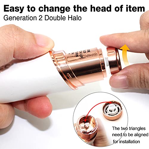 Dealswin Facial Hair Remover Replacement Heads£ºCompatible with Gen 1 Finishing Touch Flawless Facial Hair Removal Tool Women, As Seen On TV 18K Gold-Plated Rose Gold 4 Count, Generation 1 Single Halo