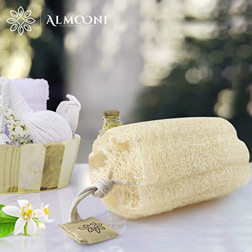 Premium Exfoliating Loofah Pad Body Scrubber, Back Loofah Scrubber, Loofah Pad, and Facial Loofah Bundle, Made with Natural Egyptian Shower Loofah Sponge That Gets Your Body Clean
