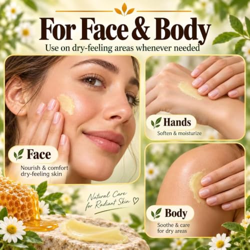 Tallow and Honey Face Moisturizer Balm for Dry Skin - Natural Hydrating Skincare