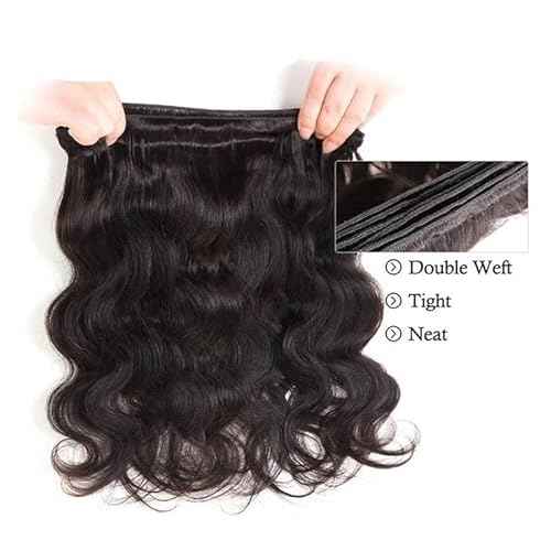 Body Wave Human Hair Bundles 16 18 20 Inch 12A Body Wave bundles Unprocessed Brazilian Virgin Hair 3 Bundles Human Hair Deals Real Human Hair Natural Black Color