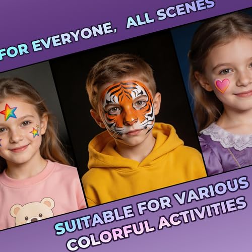 22 Color Face Paint Kit with Brushes & Sponges
