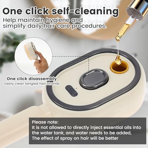 Electric Spray Air Cushion Detangling Brush with Misting Tank