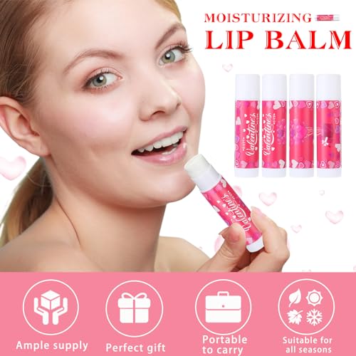 Demissle Valentine's Day Party Favors for Kids Classroom Lip Balms Bulk Peppermint Lip Care Products Moisturizing Lip Balm Valentines Love Heart Classroom Exchange Party Gifts for Boys Girls (50 Pcs)