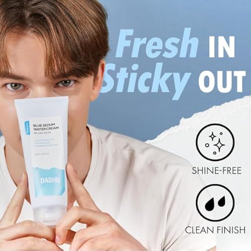 DASHU Blue Sedum Water Cream | Hydrating Face Cream Water Based Moisturizer for Face 8 Types of Hyaluronic Acids | Lotion for Men 5.07 fl oz