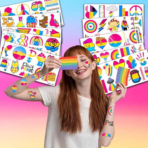 106 PCS Pansexual Rainbow Pride Temporary Tattoos