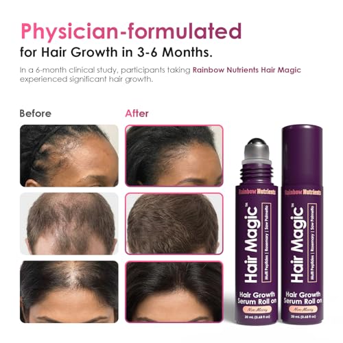 Hair Growth Serum Roll-On with Peptides & Rosemary Oil
