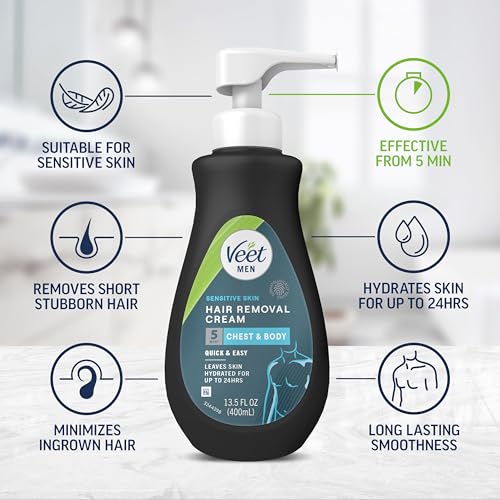 Veet Men's Hair Removal Cream – 5 Min Sensitive Skin Formula