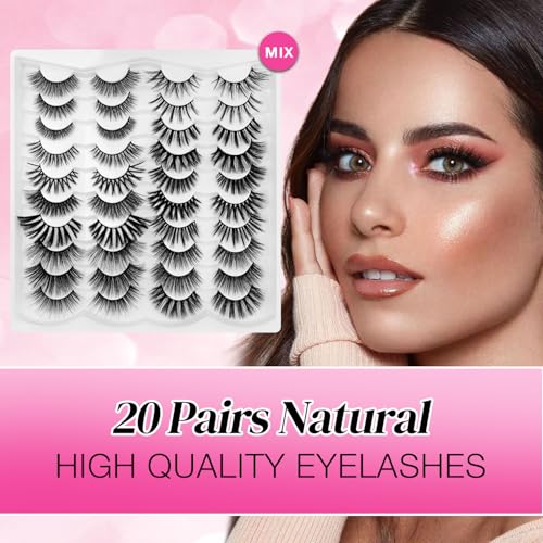 Path to Love 20 Styles False Eyelashes Set Natural Fluffy Wispy Flare for Beginners - Mixed Lash Strips