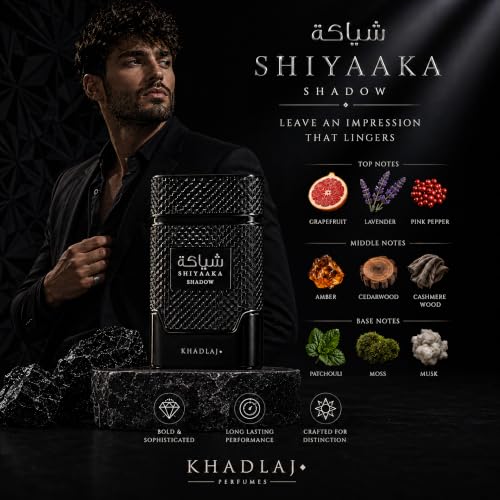 Khadlaj Shiyaaka Shadow Eau de Parfum Spray 3.4oz Unisex Long-Lasting Fragrance