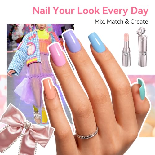 Pastel Nail Polish Set - 6 Colors Quick-Dry Non-Gel