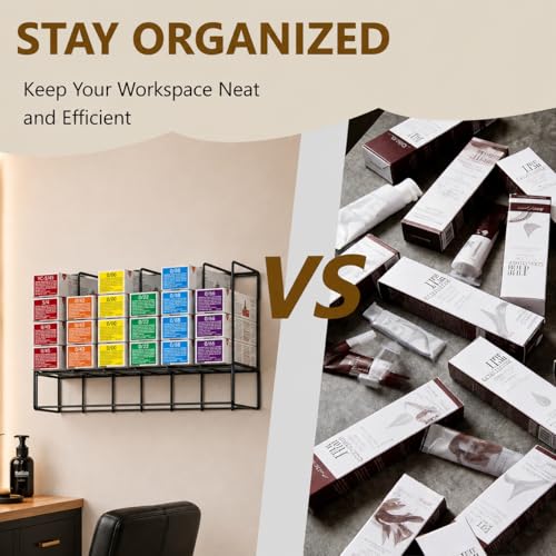 Meudid Hair Color Organizer Wall Rack - 2 Pack Salon Storage