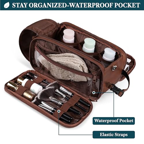 PAVILIA Large Toiletry Bag for Men - Water Resistant Travel Dopp Kit