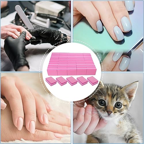 AhaTopia Mini Nail Buffers 180/240 Grit - 50 Pack for Acrylic & Natural Nails