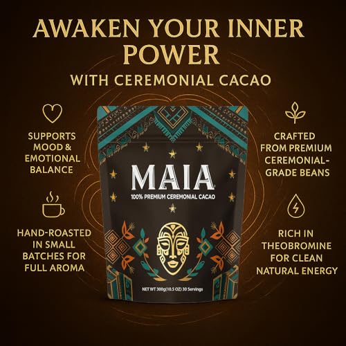 MAIA Ceremonial Organic Cacao Powder - Flavanol & Theobromine, 1 Pack