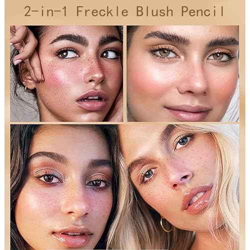 2-in-1 Freckle Pen & Blush - Waterproof Brown Stamp & Pink