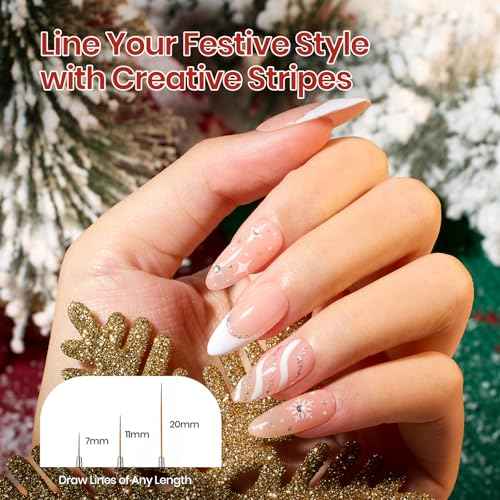 Beetles Christmas Nail Art Brushes 8pcs ? Crystal Christmas Nail Art Tools 5pcs Double-ended Nails Dotting Tool, 3pcs Striping Liner Brushes for Nails with Charms and Stickers Manicure Design Tools