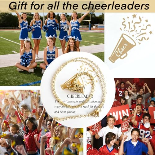 20 Gold Cheerleading Necklaces with Motivational Cards