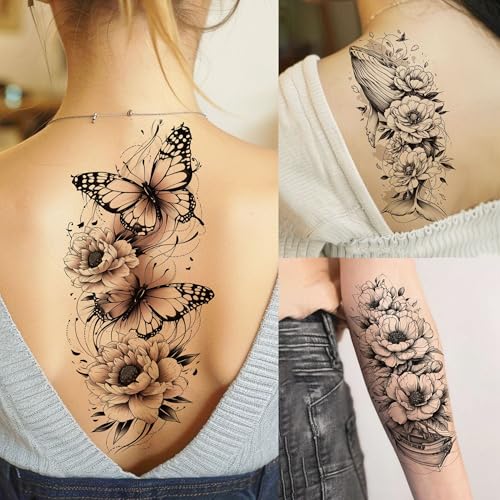 71 Sheets Temporary Tattoos - Watercolor Designs for Women Men