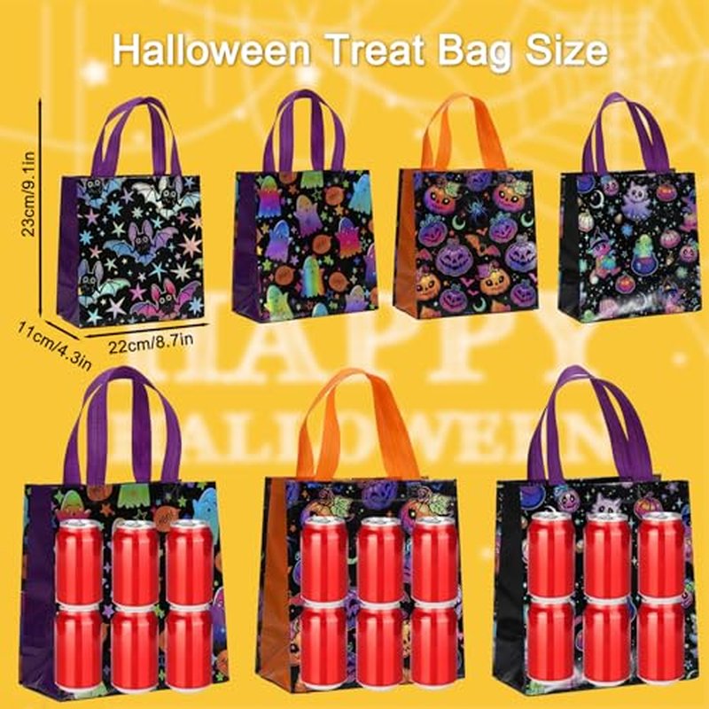 12Pcs Halloween Trick-or-Treat Bags with Handles