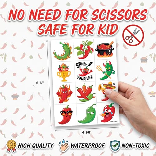 96 PCS Mexican Theme Temporary Tattoos for Kids