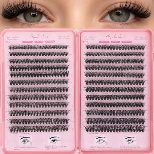 Manga Lash Clusters - 640 Pcs D Curl Fluffy Eyelash Extension Kit