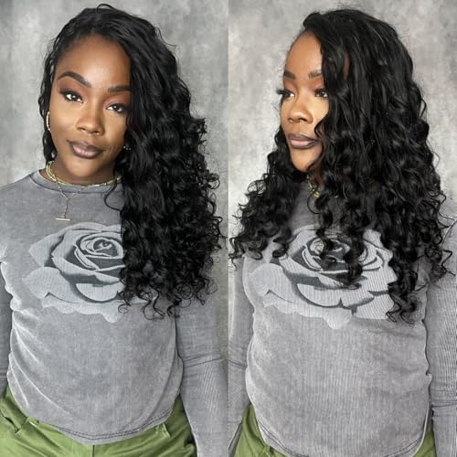20" Human Crochet Hair Extensions - Knotless Loose Deep Wave