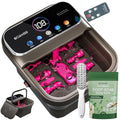 OOAMBB Collapsible Foot Spa Bath with Remote Control, Heat, Bubble, Timer - Deep Grey & Green