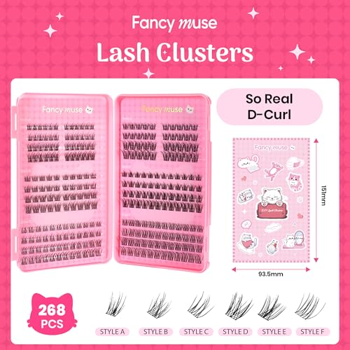 Lash Clusters Book 6 Style 268pcs D Curl Eyelash Extensions